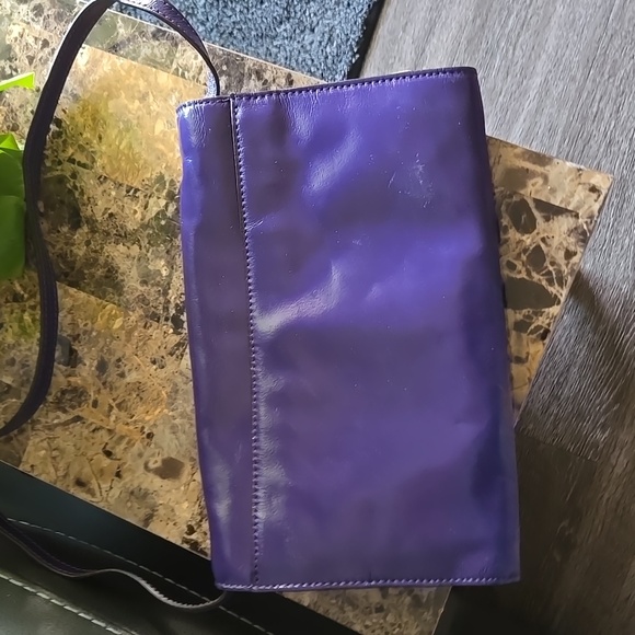 Michael Kors Dark Purple Patent Leather Shoulder Bag - Picture 11 of 12